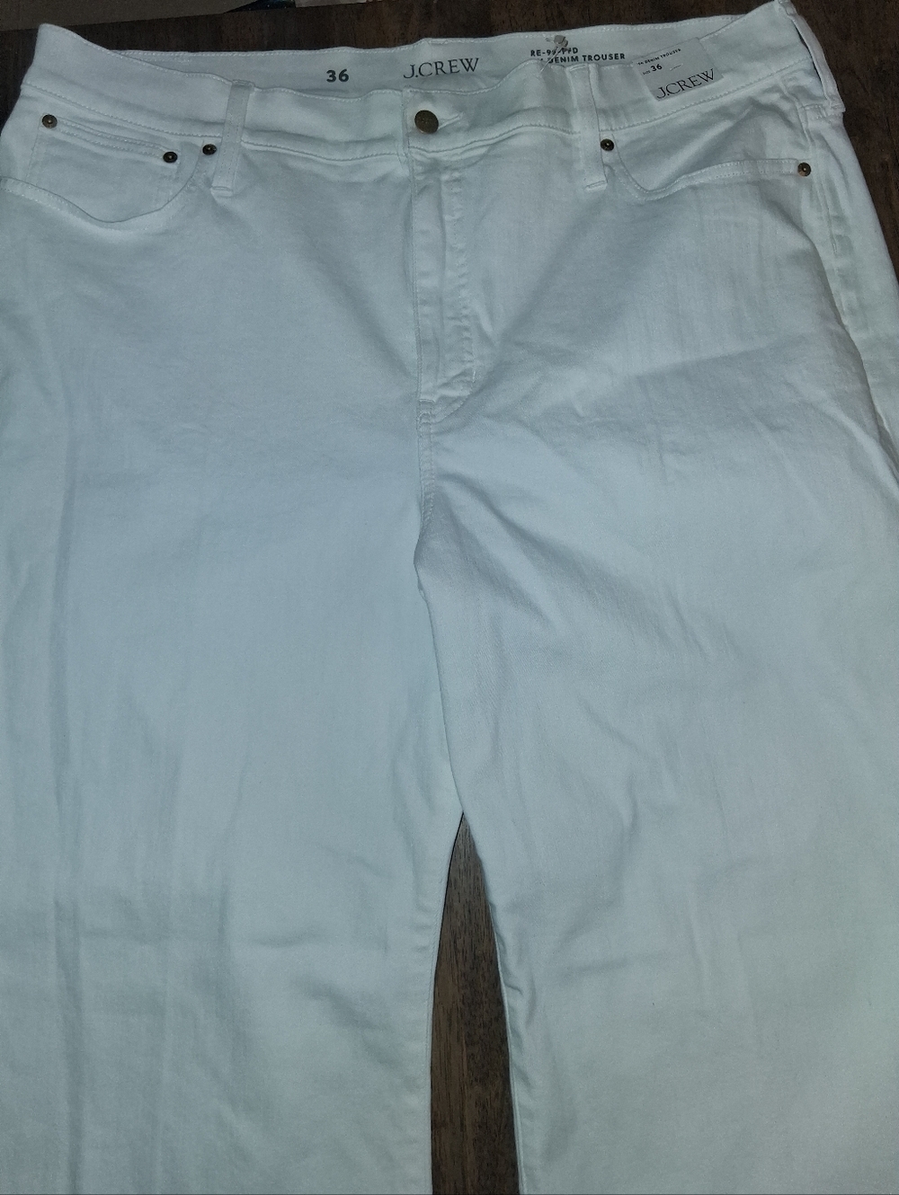 J Crew NWT 96 Denim Trouser White Wide Leg 36 - Picture 3 of 8